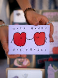 hold hand not phones - Postkarte
