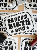 Happy Birthday - Linoldruck