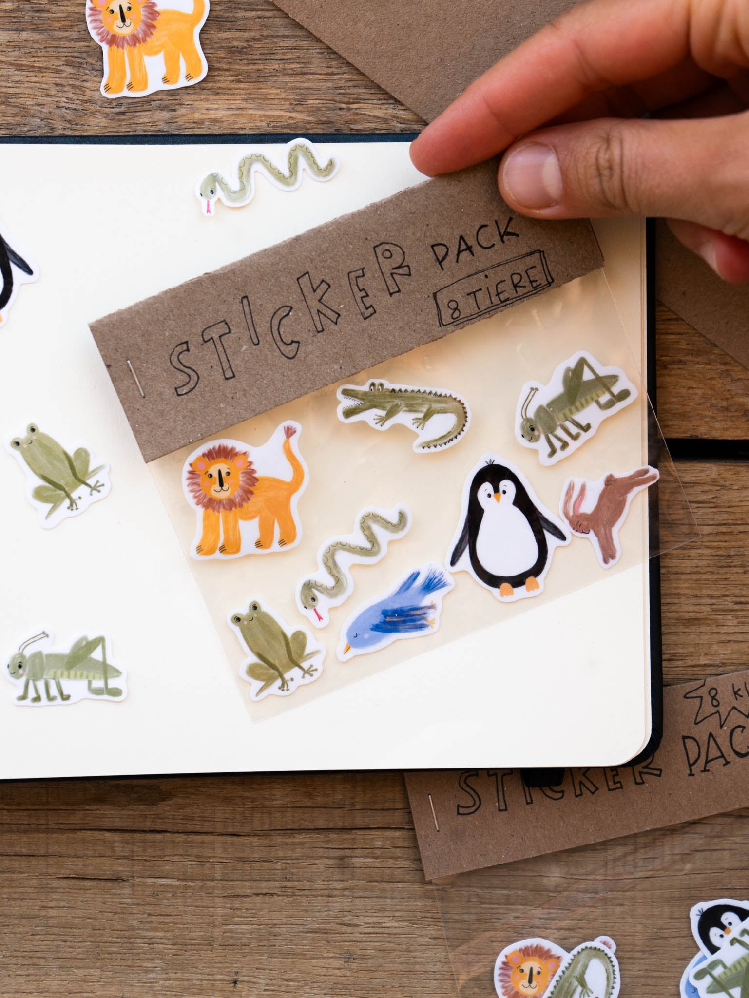8 kleine Tiere - Sticker Pack