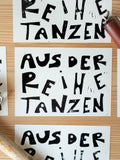 Aus der Reihe tanzen - Linoldruck