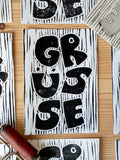 Grüsse - Linoldruck