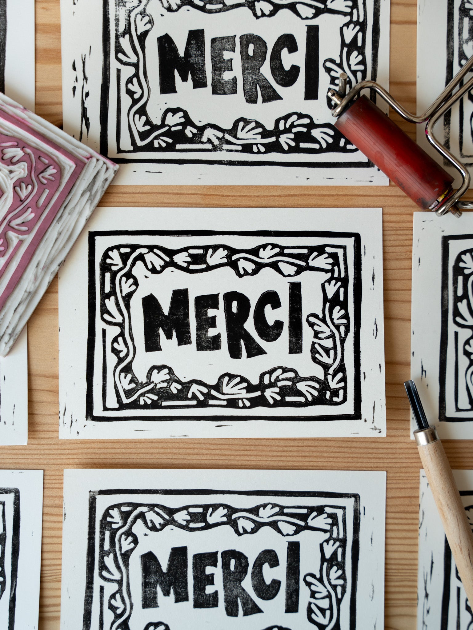 Merci - Linoldruck