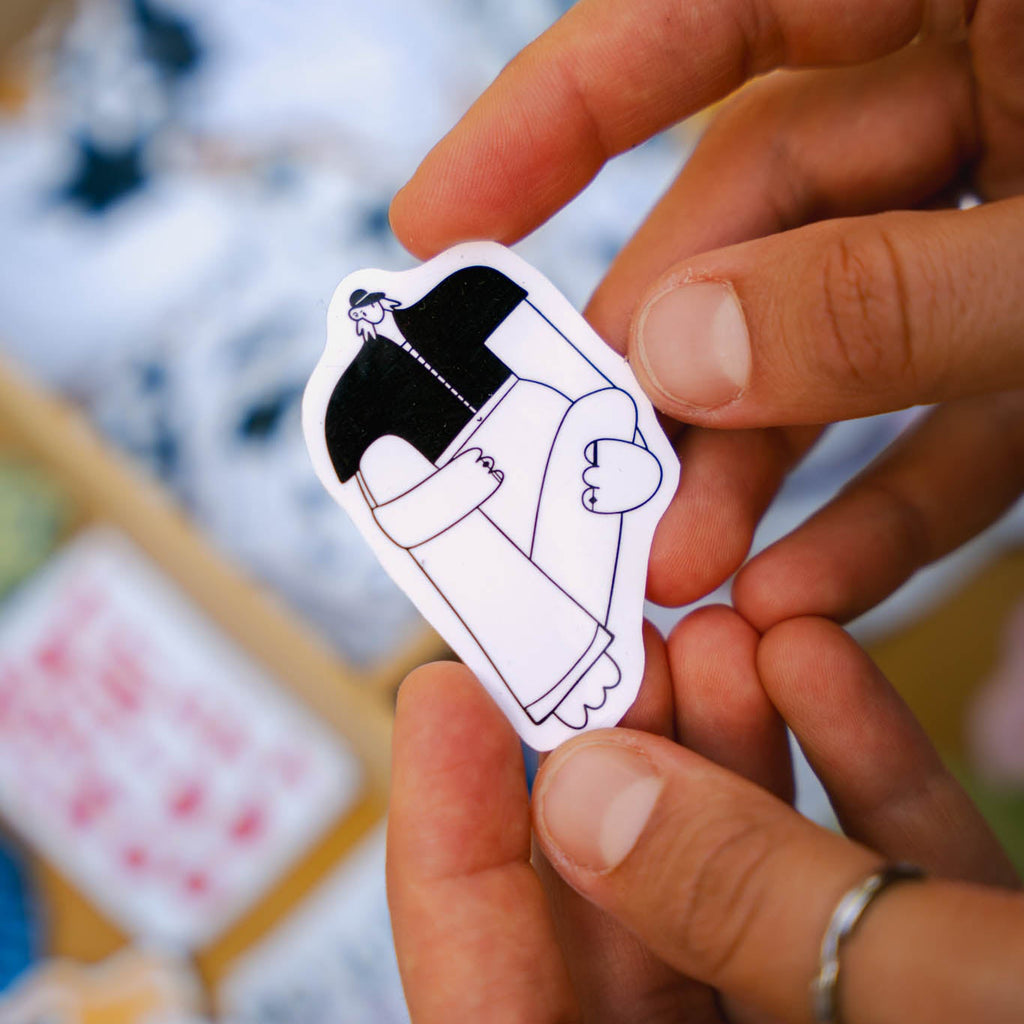 Sitzende Person - Sticker