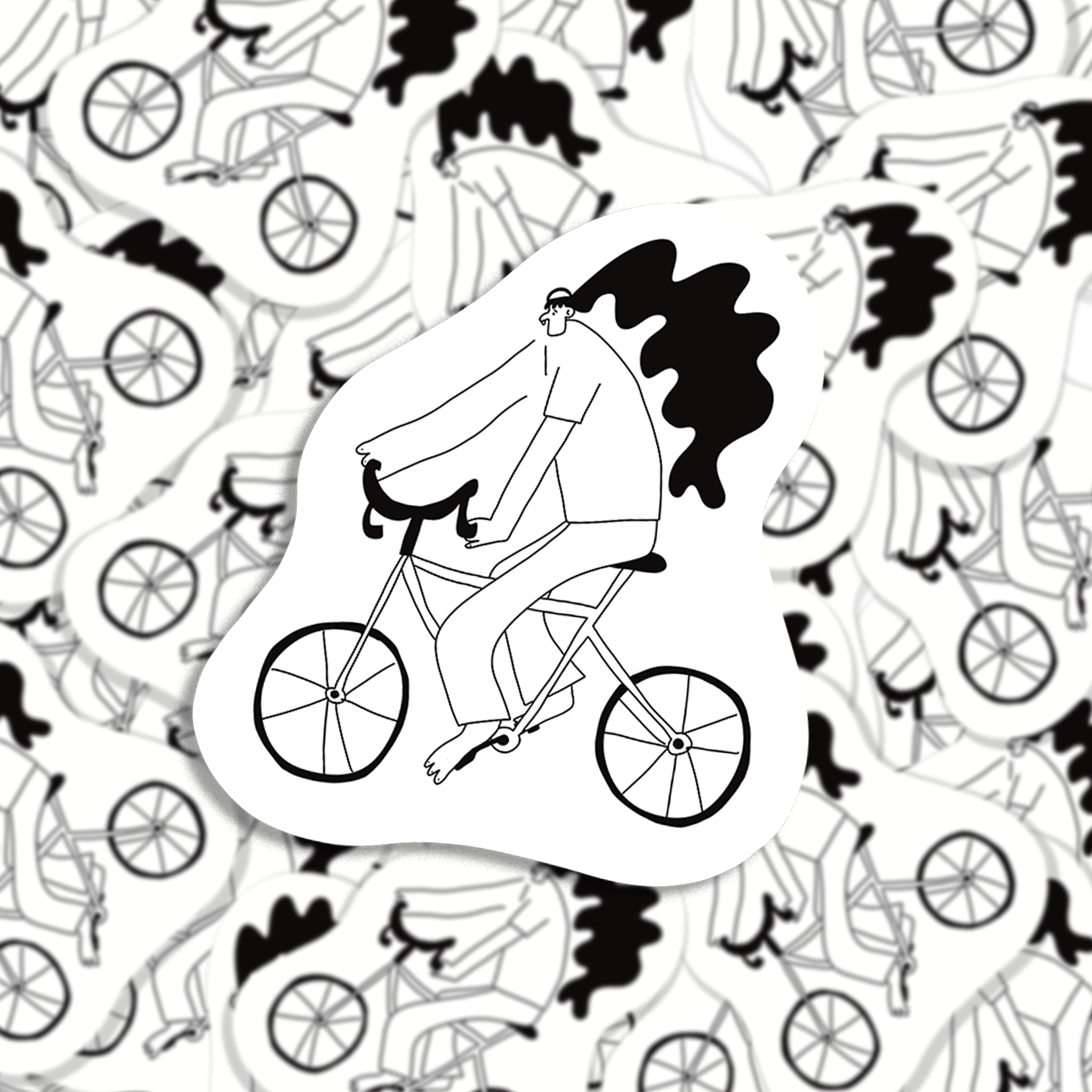 Velofahrende Person - Sticker
